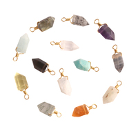 Connecteur de bijoux en quartz cristal pour la fabrication de boucles d'oreilles, plaqué or, avec breloques à simple attache, fournisseurs en gros pour le bricolage