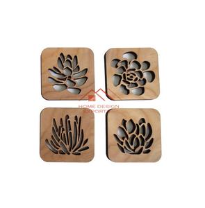 Posavasos de madera con diseño de impresión Leaser, superventas, accesorios de decoración de mesa, posavasos de madera hechos a mano - Product Image 4