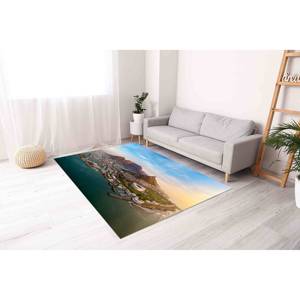 Tapis imprimé paysage urbain coloré - Design Montagne de Table Afrique du Sud, tapis en chenille - Product Image 3