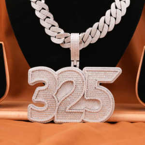 325 numérico lujoso Moissanite diamante 925 plata esterlina 18K oro helado estilo Hip-Hop colgante personalizado fiesta de cumpleaños de los hombres - Product Image 1