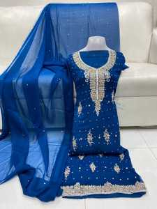 Fancy <b>Pakistani</b> Women <b>Dress</b> with Beautiful Hand Work Embroidery and Sequence Work and Stone Work New <b>Eid</b> Collections - Product Image 2