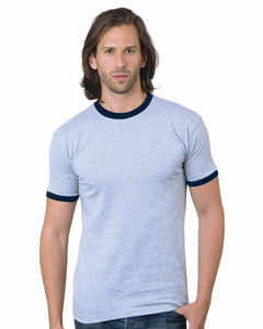 Camiseta transpirable informal de manga corta para hombre, camiseta personalizada con cuello redondo, camisetas ajustadas a la moda con ribete en contraste - Product Image 3