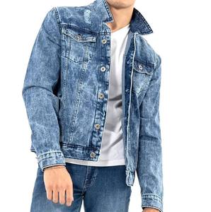 Chaqueta vaquera de manga larga con cuello de nuevo estilo levantado bordado tallas chaqueta vaquera para hombres - Product Image 2