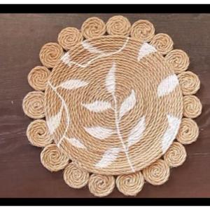 Sustainable Braided Jute <b>Table</b> <b>Mat</b> Handmade <b>Round</b> Jute and Cotton <b>Table</b> <b>Mat</b> For Dining Home Decoration Use from India - Product Image 3