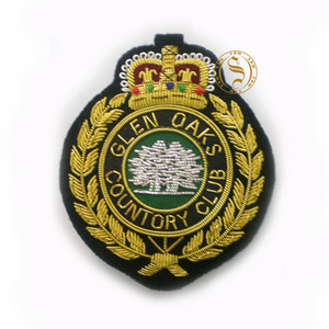 Insignias bordadas a mano Emblemas Royal blazer oro alambre bordado corona insignia emblema táctico ancla parche para bolsillo cresta - Product Image 1
