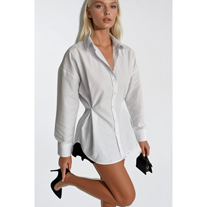 Camisa con detalle de botón en la cintura - Marrón - Marrón - Product Image 2