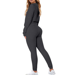 Chándal de nuevo diseño, gran oferta, artículos deportivos de verano, chándales elegantes de calle de manga larga para mujer, conjunto de pantalones de dos piezas - Product Image 3