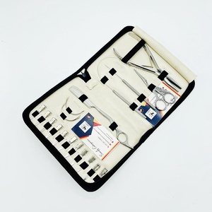 Premium Silver Stainless Steel Commercial Use Hair <b>Extension</b> Tool Kit <b>Micro</b> Link Hair Crimping Pliers Sectioning Ring Pulling - Product Image 4