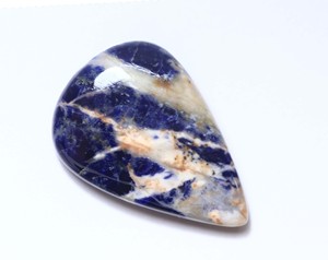 พลอยโซดาไลต์ที่น่าสนใจหินทรงลูกแพร์หลวมขัดเงาเรียบดีที่สุดสำหรับการทำเครื่องประดับ - Product Image 2