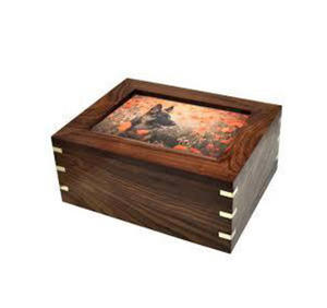 High Quality American-Style Handmade Wood Cremation Urns Modern Design Funeral <b>Ashes</b> Vessels for Cats and <b>Dogs</b> Wholesale - Product Image 2