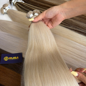 ผมต่อแบบปลายแบน RUSA ผมแท้เวอร์จินเวียดนาม สำหรับติดตั้งแบบ Super Double Drawn สีบลอนด์ - Product Image 5