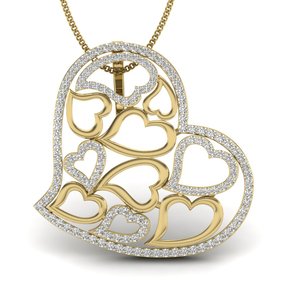Ishi Diamonds Pendentif en diamant cultivé en laboratoire avec une couche d'or 18 carats - Product Image 1