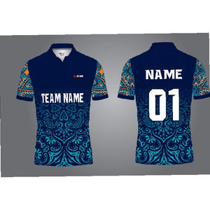 Cómodos pantalones de tela de punto de poliéster 100% pantalones para adultos jugadores de críquet media manga cuello camiseta uniforme - Product Image 1