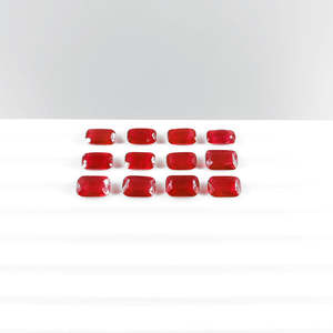 Natural Bangkok Ruby <b>Beads</b> 6x10mm & 6.5x10mm Long Cushions Faceted Emerald Cut Loose Gemstone 8mm Height Sapphire Material - Product Image 4