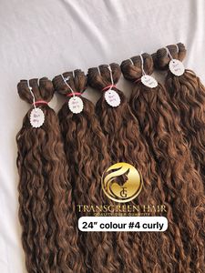 100% Qualité supérieure Vison cambodgien Temple indien Vierge 24 ''Couleur #4 Extensions de paquets de couleur bouclée Fournisseurs de donneurs uniques - Product Image 5