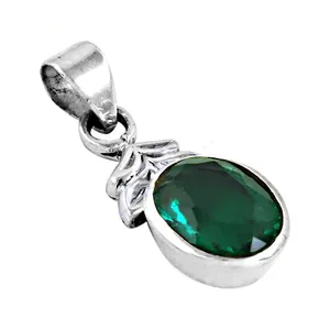 Pendentif en argent 925 plaqué or rose fait main avec pierre précieuse verte pour cadeau de bijoux pour femmes - Product Image 3