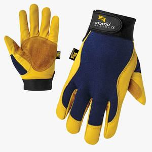 Guantes de trabajo originales SkatIQ de piel de cabra de primera calidad, guantes de trabajo de doble Palma, guantes de seguridad de alta calidad con función antideslizante - Product Image 1