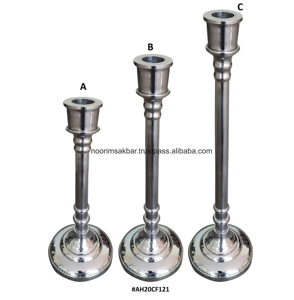 Bougeoir en aluminium nickelé poli, collection 2026, décoration de table élégante pour la maison, les restaurants, support de Noël - Product Image 1