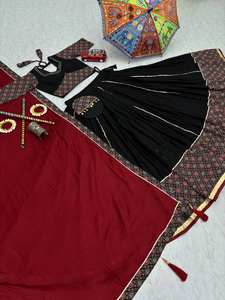 ใหม่เทศกาล navratri lehengha choli จากฤดูกาลนี้พิเศษสำหรับผู้หญิงและเด็กหญิง6 MTR - Product Image 6