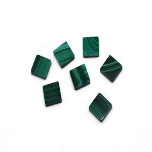Pierres de malachite carrées plates de qualité AAA naturelles, pierres précieuses vertes polies avec cirage/huilage pour la fabrication de bijoux - Product Image 1