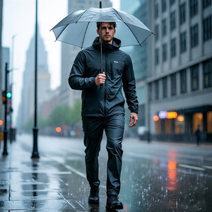 Streetwear imperméable pour hommes Survêtement coupe-vent pour garçons Veste en nylon à fermeture éclair Pantalon de pluie Coupe-vent pour hommes Costumes pour hommes - Product Image 2