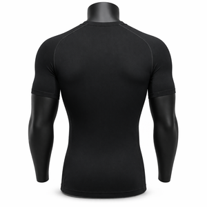 Camiseta de Compresión Negra para Hombre, Gimnasio, Fitness, Secado Rápido, Manga Corta, Deportiva, Ajustada, para Entrenamiento, Running, con Logotipo Personalizado OEM - Product Image 2