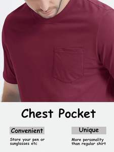 2025 superventas antiarrugas 100% algodón hecho bolsillo camisetas logotipo impreso personalizado duradero liso para Hombre Camisetas hechas en Pakistán - Product Image 5