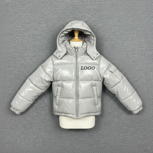 Blouson aviateur coupe-vent léger pour hommes manteau d'hiver à capuche amovible en polyester/coton brillant - Product Image 1