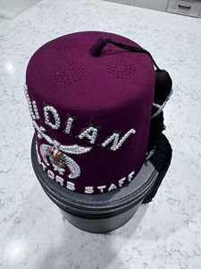 หมวกเฟซสีน้ำตาลแดงของชรีเนอร์ส พร้อมกล่อง หมวกวินเทจสำหรับฟรีเมสัน หมวกเมสันคุณภาพสูง ผลิตตามสั่ง ขายดีที่สุด หมวกเฟซขายดี - Product Image 3