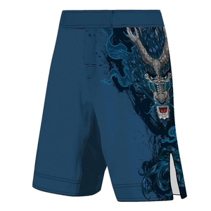 Pantalones cortos de MMA de corte largo personalizados promocionales Pantalones cortos de entrenamiento de artes marciales que absorben la humedad a precios baratos - Product Image 4