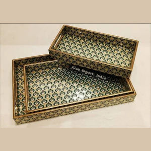 Top vente nouvelle conception taille personnalisée plateau de service en bois collations thé plateau à boire pour la maison table bureau cuisine but - Product Image 4