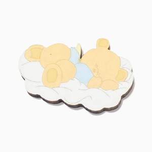 Oso de Peluche de Madera Argenti Preziosi con Imán, Camiseta Rosa, Regalo para Bebé 0+ Meses, Recuerdo de Fiesta, Personalizable, Alta Calidad, Italia - Product Image 2
