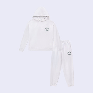Sweat à capuche et survêtement de haute qualité pour femmes 100% sweats et pantalons de survêtement en coton pour l'automne printemps XS taille survêtement blanc - Product Image 6