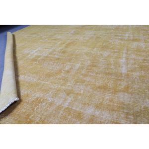 พรมวินเทจขนาดใหญ่ 8.1x11.2 ฟุต (246x341 ซม.) พรมลายแอ็บสแตรกสีเหลืองสไตล์ตุรกี - Product Image 5