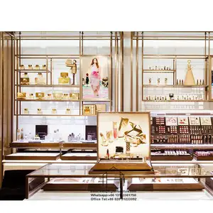 Customized cosmetic display cabinet perfume kiosk to put at the mall perfume counter top display