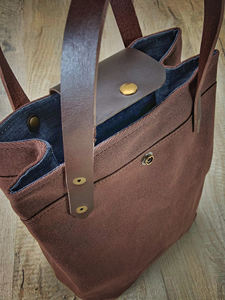 Leather Canvas Insulated Cooler <b>Lunch</b> <b>Bag</b>-Portable Durable Stylish Customizable Buckle Closure for 2 Persons Unisex CLB-0049 - Product Image 5
