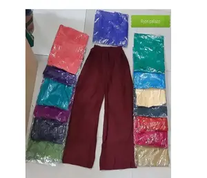 באיכות גבוהה צבע מוצק נשים גברים rayon palazo palazo rem מכנסיים נשים מכנסיים מכנסיים נשים מכנסיים יצוא הודי יצוא הודי לנשים