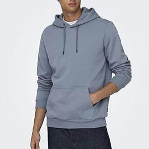 Logo personnalisé 380GSM sweat à capuche surdimensionné 100% coton fabrication surdimensionné poids lourd bleu pull hommes sweats à capuche & sweat-shirts - Product Image 6