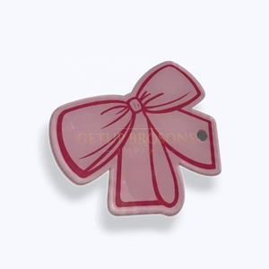 Sustainable Acrylic Solid Custom Pink Bow Shape Lash Tiles with <b>Magnet</b> Holder Eyelash Extension Tools - Product Image 3