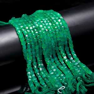 Onyx vert naturel forme de boîte perles de pierres précieuses brins chaîne 6-9mm perles en vrac Lot pour la fabrication de bracelets de bijoux au prix de gros - Product Image 5