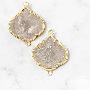 925 argent oignon cristal Quartz pierres précieuses broche ensemble connecteur breloques - Product Image 1