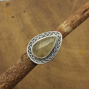 แหวนหุ้มลวดทรงลูกแพร์ทำจากเงินแท้ของ925แหวนโบโฮทำจากเงินแท้จากธรรมชาติ - Product Image 3