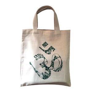 2023 Hnidi Om Embroidered Portable Reusable New Big <b>Large</b> Capacity GOTS Approved Grocery Handbags Made of 100% Cotton for Travel - Product Image 1