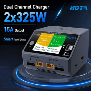 Chargeur de batterie LiPo intelligent HOTA D6 650W double canal 15A pour drone FPV, voiture et bateau RC - Product Image 2
