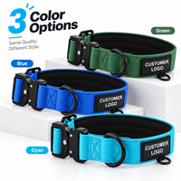 Collier pour chien rembourré robuste avec patch logo personnalisé, boucle à dégagement rapide en métal, réglable en nylon, vente en gros en vrac