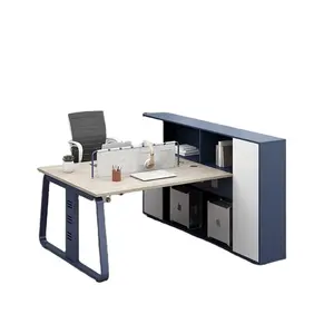 热卖流行设计豪华木制开放式办公桌现代员工办公桌中密度纤维板家具办公工作站UL-23OF1381