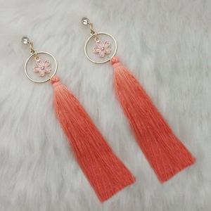 Tip <b>Top</b> Fashions Gold Plated Floral Design Tassel <b>Earrings</b> 1313329A-Stylish Floral Tassel Jhumkas - Product Image 1