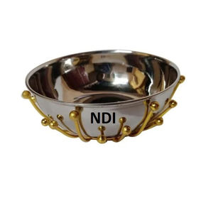 Bol arrondi écologique en acier inoxydable Vaisselle pour la maison et l'hôtel Décoration Salade de légumes Bol en acier pour servir et mélanger - Product Image 1