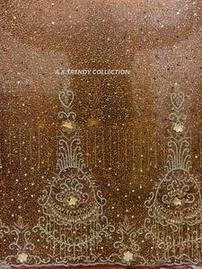 Handmade Embroidered Mesh French Exquisite Beaded Elegant Floral Lace Eco-Friendly <b>Fabric</b> High-quality 5 Yards Soft Feel - Product Image 2