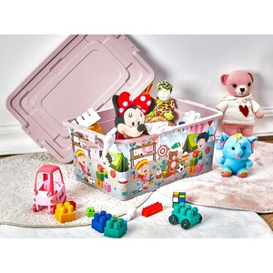 Boîte de rangement en plastique de 40 L avec roulettes pour jouets et vêtements, organiseur pour enfants, bac de rangement pour salle de jeux, crèche, avec couvercle, organisation facile - Product Image 5